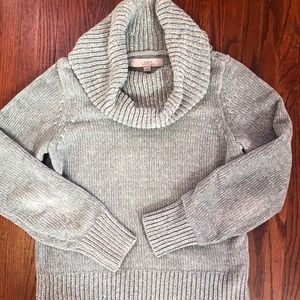 Loft seafoam green chenille cowlneck sweater